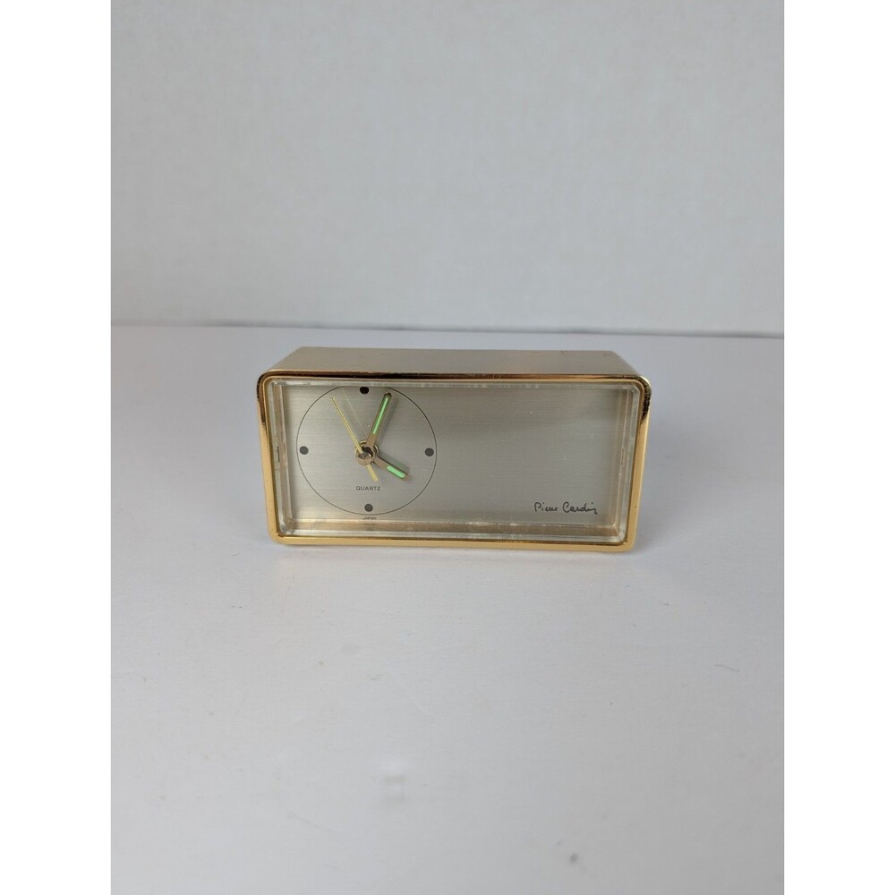 Pierre Cardin Deluxe Executive Quartz Desk Clock Vintage Tested Working!